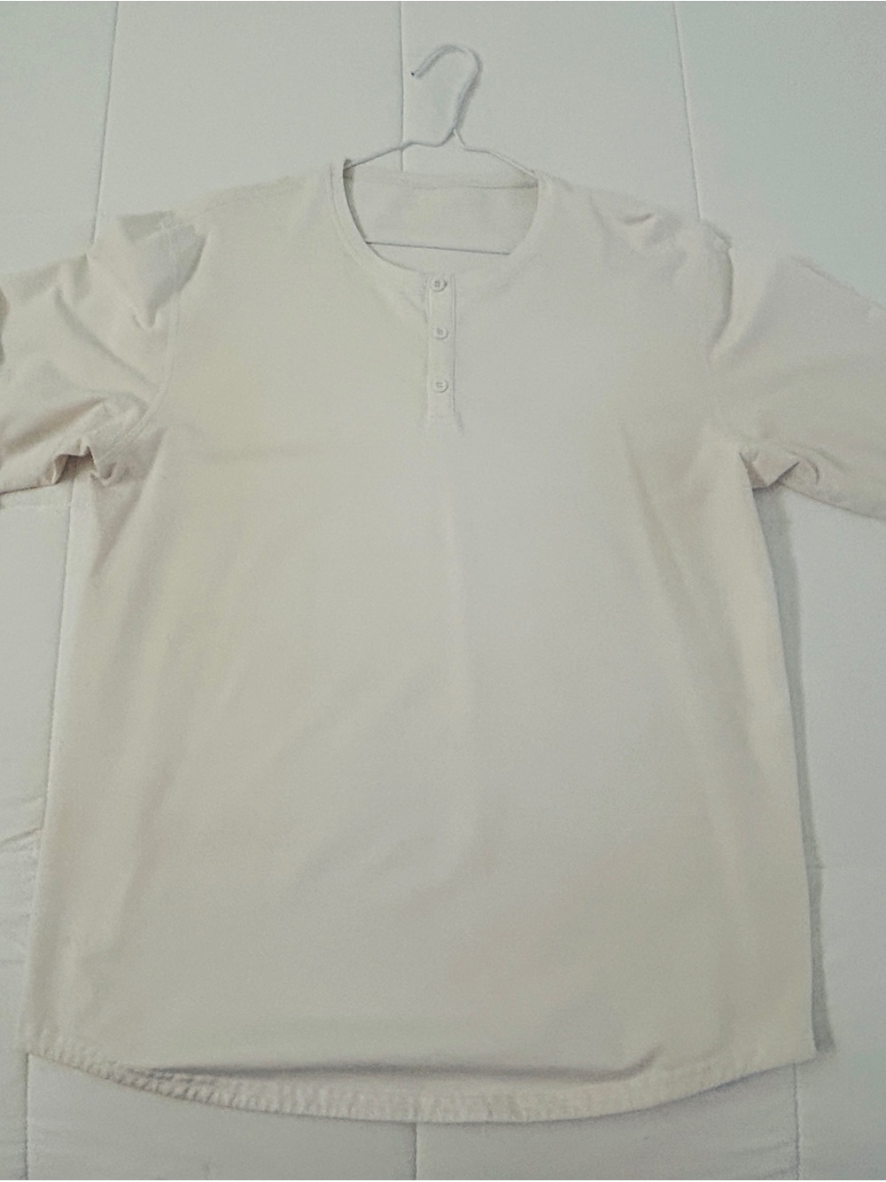 BYLT Basics Long-Sleeve Henley in Cream